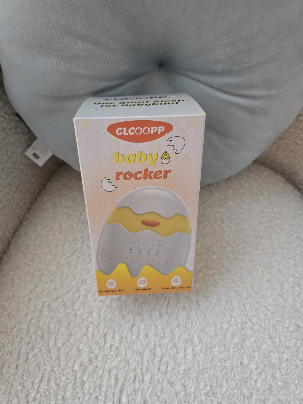 Portable Baby Rocker in White and Yellow